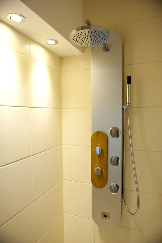 Rain Shower Head with Minimalist Fixtures