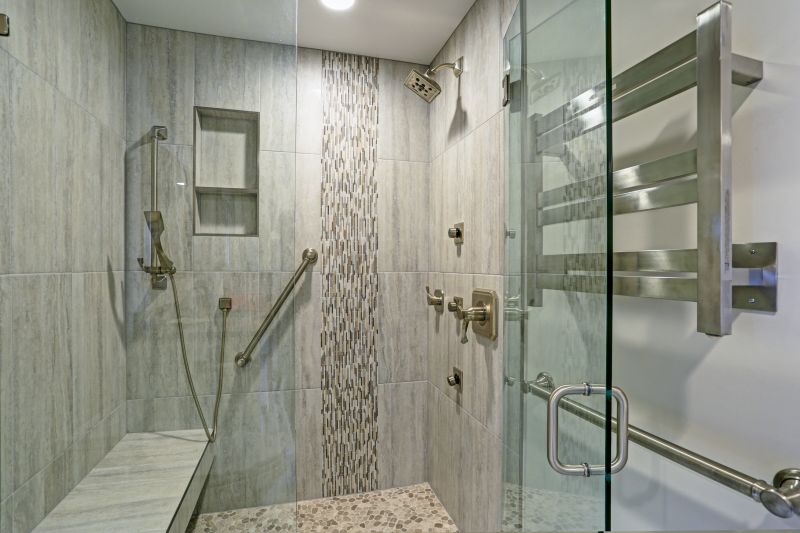 Corner Shower with Built-in Niche